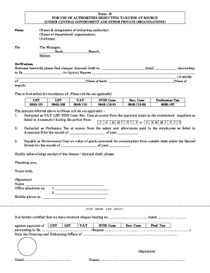 Indian Tax Deduction Form