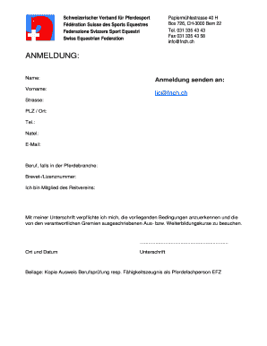 Anmeldung für Aus- bzw. Weiterbildungskurse