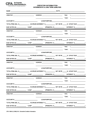 Creditor Information Form