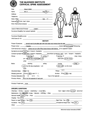 Cervical Spine Assessment Form