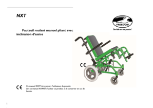Manuel d'utilisation du fauteuil roulant NXT