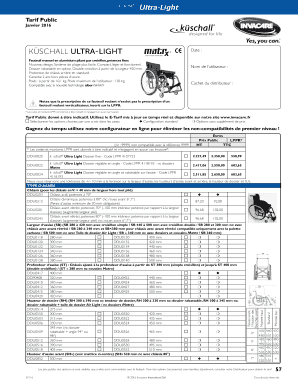 Formulaire de configuration Küschall Ultra-Light