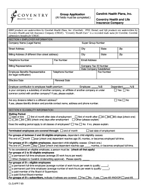 Group Application for Carelink Health Plans