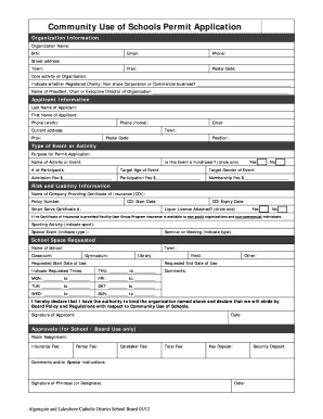 Community Use of Schools Permit Application