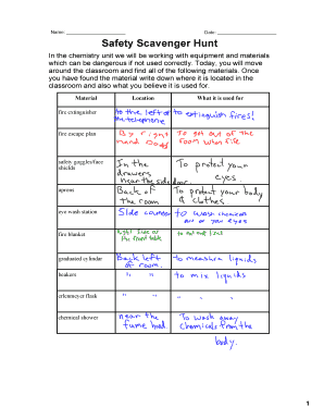 Safety Scavenger Hunt Form