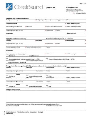 Swedish Construction Supervisor Notification Form