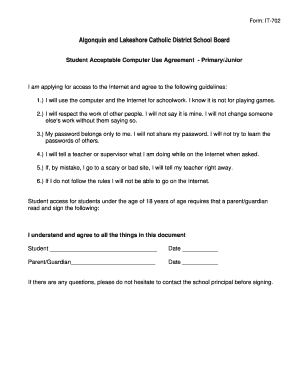 Student Acceptable Computer Use Agreement