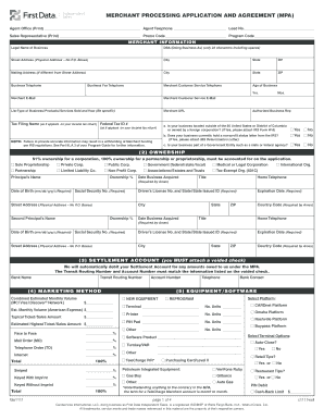 Merchant Processing Application and Agreement