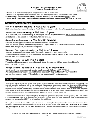 Fort Collins Housing Authority Application