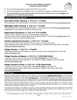 Fort Collins Housing Authority Application