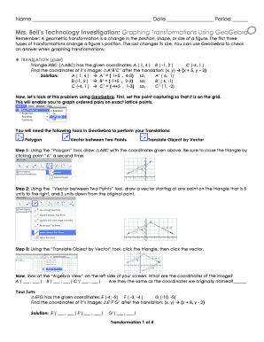 Graphing Transformations Using GeoGebra
