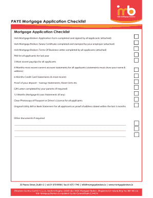 Mortgage Application Checklist