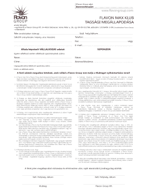 Flavon Max Club Membership Agreement
