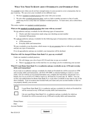 Overdraft Authorization Form