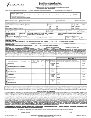 Coventry Health Enrollment Application
