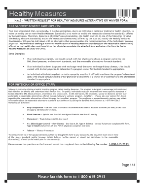 Healthy Measures Waiver Form
