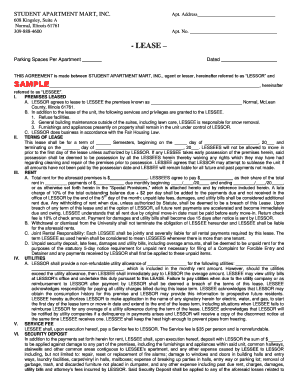 Student Apartment Lease Agreement