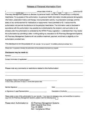 Release of Personal Information Form