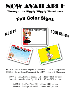 Piggly Wiggly Warehouse Order Form