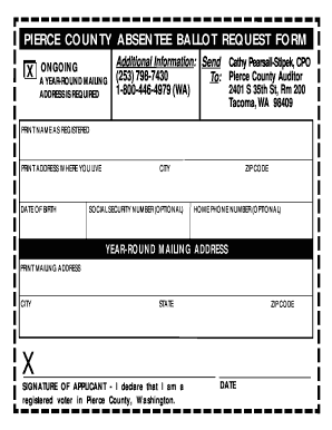 Pierce County Absentee Ballot Request Form