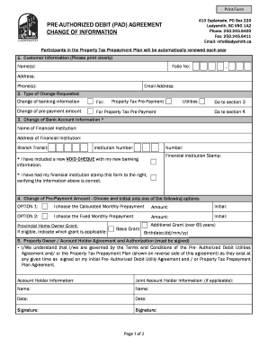 Property Tax Prepayment Plan Agreement