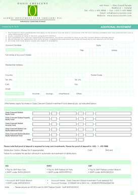 Oasis Crescent Global Investment Fund Application Form