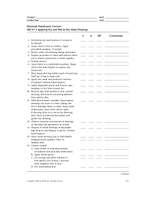 Procedure Performance Checklist