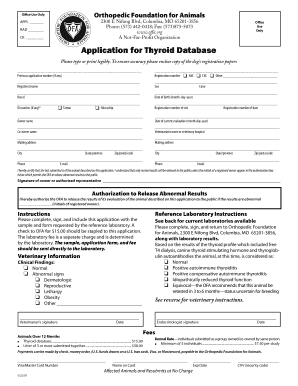 Orthopedic Foundation for Animals Thyroid Database Application