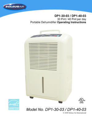 Soleus Air Dehumidifier Operating Instructions