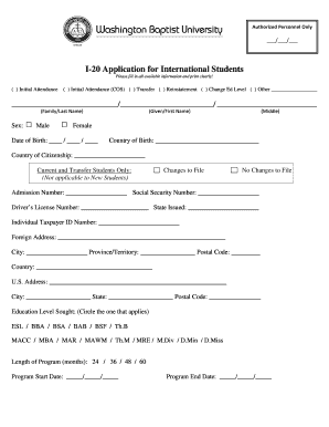 I-20 Application for International Students