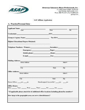 SAP Affiliate Application