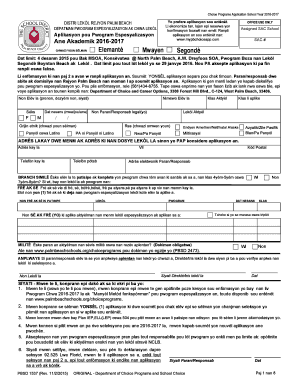 Choice Programs Application Form