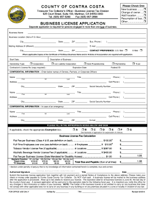 Contra Costa County Business License Application