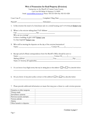 Writ of Possession for Real Property (Eviction)