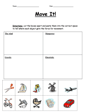Move It Force and Movement Worksheet