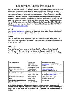 Utah Educator Background Check Authorization Form