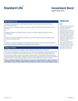 Investment Bond Application Form