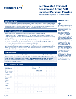 Self Invested Personal Pension Death Benefit Form