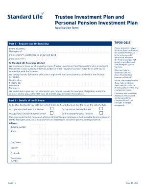 Trustee Investment Plan Application Form