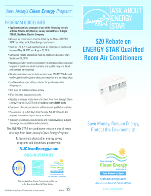 New Jersey Energy Star Room Air Conditioner Rebate Application
