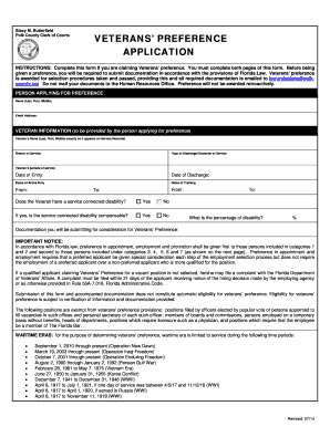 Florida Veterans' Preference Application