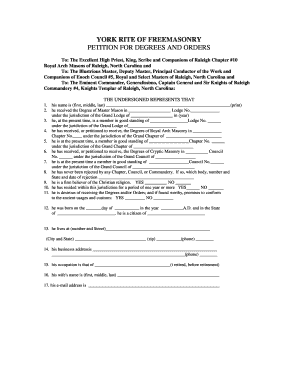 Fillable Online York rite of freemasonry petition for degrees and ...
