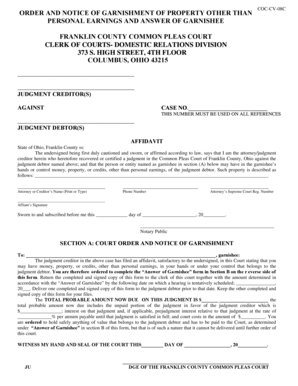Order and Notice of Garnishment of Property