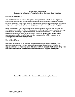 Medicare Prescription Drug Coverage Determination Request