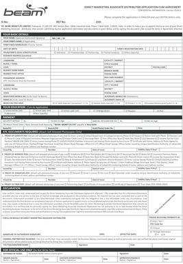 Direct Marketing Associate Distributor Application Agreement