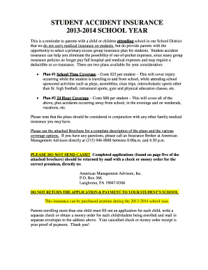 Student Accident Insurance Enrollment Form