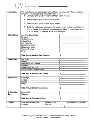 Flexible Spending Account Election Form