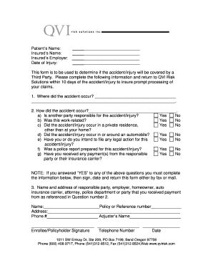 Third Party Liability Claim Form