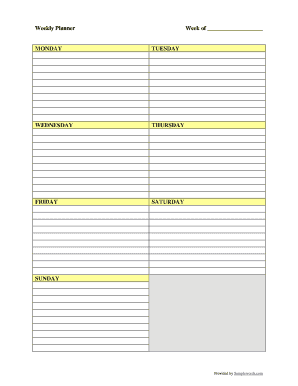 Weekly Planner Template