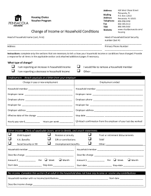 Housing Choice Voucher Program Change Form